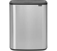 Brabantia Bo Touch Bin 2x30l con dos compartimentos de plástico - acero mate
