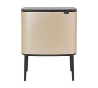 Brabantia Bo Touch Bin 3x11l con tres compartimentos de plástico - Oro Metálico