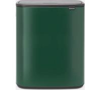 Brabantia BO Touch Cubo de Basura, Stainless Steel, Verde Pino, 60L