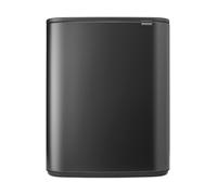 Brabantia Cubo de basura para cocina Bo Touch 60L Cubo XXL de tacto suave con cubo interior | Cubo de fondo plano para ahorrar espacio en cocina | Solución elegante para residuos | Confident Grey