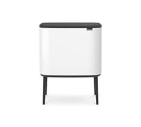 Brabantia Bo Touch Bin Cubo de Basura, Acero Inoxidable, Blanco, 11 + 23 litros