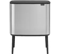 Brabantia Bo Touch Bin Cubo de Basura, Anti-huellas, 3 x 11 L, Acero Inoxidable, Acero mate, 54x31.5x68 cm