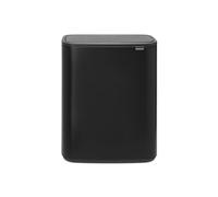 Brabantia Bo Touch Bin Cubo de Basura, Grande, Matt Black, 60L | Capacidad XL, Papelera de Cocina de Metal, Apertura Soft Touch, Cubo Interior Extraíble, Bolsas Incluidas (Código M)