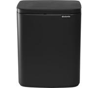 Brabantia - Bo Waste Bin 12L - Stylish & Handy Rubbish Bin - Easy Open & Soft Closing Lid - Hygienic & Space Efficient - Transport Grip - for Bathroom, Home Office & Bedroom - Mineral Infinite Grey