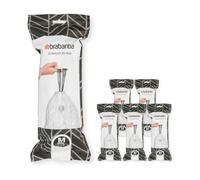 Brabantia Bolsas de Basura PerfectFit 6 lotes, Código M, 60L, Resistentes Bolsas con cinta de cierre, 120 Bolsas