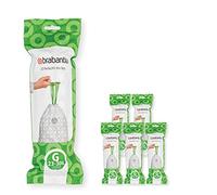 Brabantia Bolsas de Basura PerfectFit 6 lotes, Código G, 23-30L, Resistentes Bolsas con cinta de cierre, 120 Bolsas