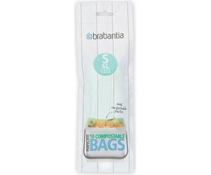 brabantia Bolsas de Basura PerfectFit Biodegradables - 6L (S) - 10 Unidades por rollo brabantia