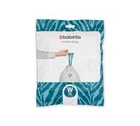 Brabantia Bolsas de Basura PerfectFit, Código W, 5L, Resistentes Bolsas con cinta de cierre, 40 Bolsas