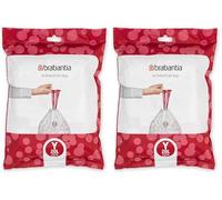 Brabantia Bolsas de Basura PerfectFit (Código Y/20L) Extra Resistentes Bolsas con cinta de cierre (40 Bolsas) (Paquete de 2)