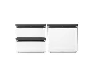 Brabantia Bote apilable 3 piezas TASTY+ 2x1.6 L+3.5L Gris oscuro