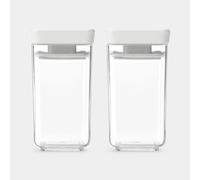 Brabantia Bote apilable, juego de 2, 2 x 0.15 litros, Tasty+, gris claro