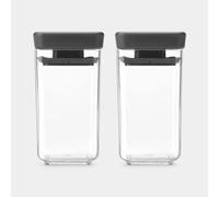 Brabantia Bote apilable, juego de 2, 2 x 0.15 litros, Tasty+, gris oscuro