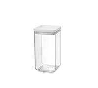 Brabantia tasty + bote apilable cuadrado de plástico transparente, 1.6 l, tapa light grey