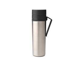 Brabantia - Botella térmica Make & Take con clip para el cinturón, Mantiene las bebidas calientes durante 6 horas o frías durante 12 horas, A prueba de fugas y apto para lavavajillas - Dark Grey 0,5L