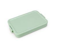 Brabantia - Make & Take Fiambrera - Plana - Espacio para Bocadillos - Tapa con Clips - Apta para Congelador, Microondas & Lavavajillas - Gris claro - 25,5 x 16,6 x 3,7 cm