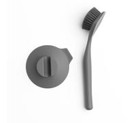 Brabantia Cepillo para platos con soporte con ventosa Brabantia gris oscuro