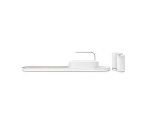 Brabantia - Conjunto SinkStyle con organizador fregadero, bandeja de secado, dispensador de jabón y placa de acero inoxidable extraíble - Mineral Fresh White