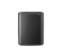 Brabantia Cubo Bo Touch 2x30L Extragrande, doble compartimento | Separación de residuos suave al tacto, cubos interiores | Cubo para basura que ahorra espacio para cocina o lavadero | Confident Grey
