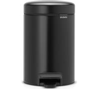 brabantia Cubo con Pedal Newicon, 3 Litros, con Cubo Interior de Plástico - Matt Black brabantia