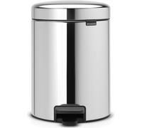brabantia Cubo con Pedal Newicon, 5 Litros, Cubo Interior de Plástico - Brilliant Steel brabantia