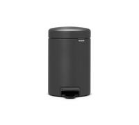 Brabantia Cubo de baño pequeño con tapa 3 L NewIcon Cubo con pedal a prueba de olores con cubo interior extraíble para baño, aseo o espacios pequeños | Mineral Infinite Grey