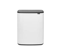 Brabantia Cubo de basura, Blanco, 2 x 30 l