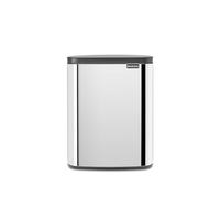Brabantia - Cubo de basura Bo 12 L - Elegante y práctico - Tapa de apertura fácil y cierre suave - Higiénico, ahorra espacio - Asa para transportar - Para baño, oficina y dormitorio - Acero Brillante