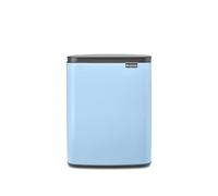 Brabantia - Cubo de basura Bo 12 L - Elegante y práctico - Tapa de apertura fácil y cierre suave - Higiénico, ahorra espacio - Asa de transporte - Para baño, oficina en casa y dormitorio - Dreamy Blue