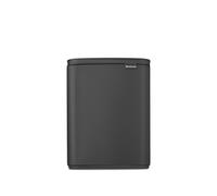 Brabantia Cubo de basura Bo 12L Rectangular, compacto, tapa cierre suave, cubo interior extraíble | Diseño para montaje en pared o independiente para baño, cocina u oficina | Mineral Infinite Grey