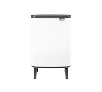 Brabantia - Cubo de basura Bo Hi 12 L con tapa de cierre suave, interior extraíble y asa de transporte - Adecuado para baño, dormitorio y oficina en casa - White