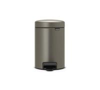 Brabantia Cubo de Basura con Pedal, Acero Inoxidable, Platinum, 3L