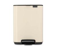 Brabantia Bo Pedal Cubo de basura 4L (beige claro), papelera cocina con diseño compacto y sistema de apertura con pedal, cubo basura reciclaje con cubo extraíble, incluye bolsas PerfectFit