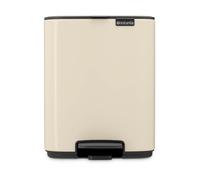 Brabantia Cubo de basura con pedal Bo 7 L compacto, cubo extraíble Beige suave