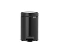 Brabantia Cubo de basura con pedal, Negro Mate, 3 l