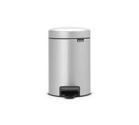 Brabantia Cubo de basura con pedal para el baño, 3 litros, color gris metalizado