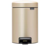 Brabantia Cubo de Basura con Pedal, Stainless Steel, Metallic Gold, 3L