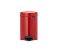 Brabantia Cubo de basura de pedal para baño, 3 litros, color rojo pasión
