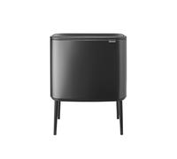Brabantia Cubo de basura grande para cocina Bo Touch 36L Tacto Suave con Tapa y Cubo Interior | Cubo de basura independiente con patas antideslizantes ajustables | Confident Grey