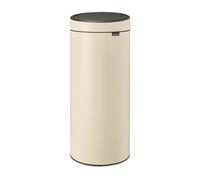 Brabantia - Touch Bin 30L - Papelera Grande Cocina - Apertura de Tacto Suave - Antideslizante - Fácil Reciclaje - Cubo Interior Extraíble - Bolsas de Basura Incluidas - Soft Beige - 30 x 32 x 72 cm