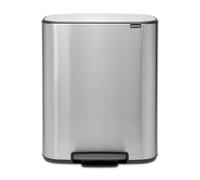 brabantia Cubo de Basura Bo con Pedal, 2 x 30 L - Matt Steel Fingerprint Proof brabantia