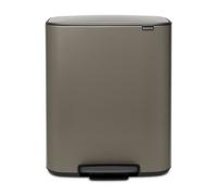 brabantia Cubo de Basura Bo con Pedal, 2 x 30 L - Platinum brabantia