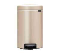 Brabantia NewIcon Cubo de Basura con Pedal, Stainless Steel, Metallic Gold, 12L