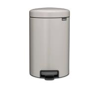 Brabantia NewIcon 12L cubo de basura cocina (Soft Grey), papelera cocina con cierre suave e interior extraíble, cubo basura pedal grande con base antideslizante y bolsas PerfectFit, 25 x 34 x 41 cm