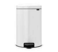 Brabantia NewIcon - Cubo de Basura de Pedal de 20L, Acero, Color Blanco