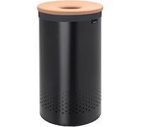Cesto para la ropa sucia Brabantia 60L con tapa de corcho - negro mate