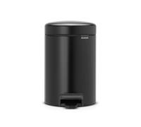 Brabantia Cubo de basura con pedal, Negro Mate, 3 l