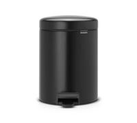 Brabantia NewIcon - Cubo de basura de pedal de 5 litros, color negro mate