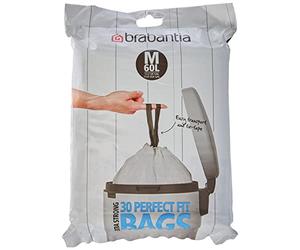 Brabantia Dispensador de Bolsas de Basura, código M, 60 litros, 30 Bolsas