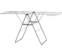 Brabantia HangOn Tendedero Plegable, Acero Inoxidable, Metallic Grey, 25 m | Para 3 Cargas de Ropa, Alas Ajustables, Para Prendas Grandes y Pequeñas, Con 8 Ganchos para Perchas, Ahorra Espacio