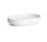 Brabantia - Mindset Jabonera - Base Antideslizante - Mantiene el Jabón Seco - Bandeja Interior Extraíble - Metal Resistente a la Corrosión - Accesorio de Baño - Fresh Blanco - 12 x 8 cm